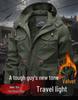 2026 Autumn/Winter Men's Hooded Thick Workwear Jacket, Plus Size, Velvet-Lined, Mid-Length Cotton.