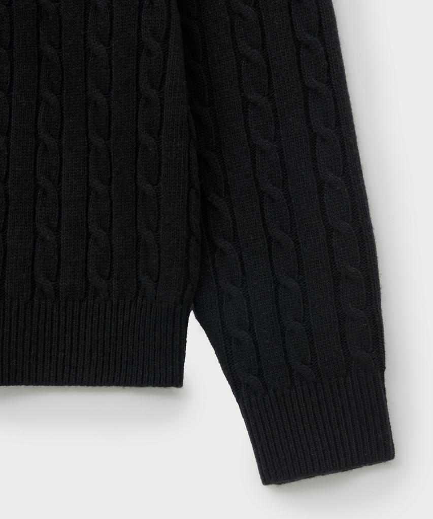 Seteo Basic Cable Crew Neck Knit Black