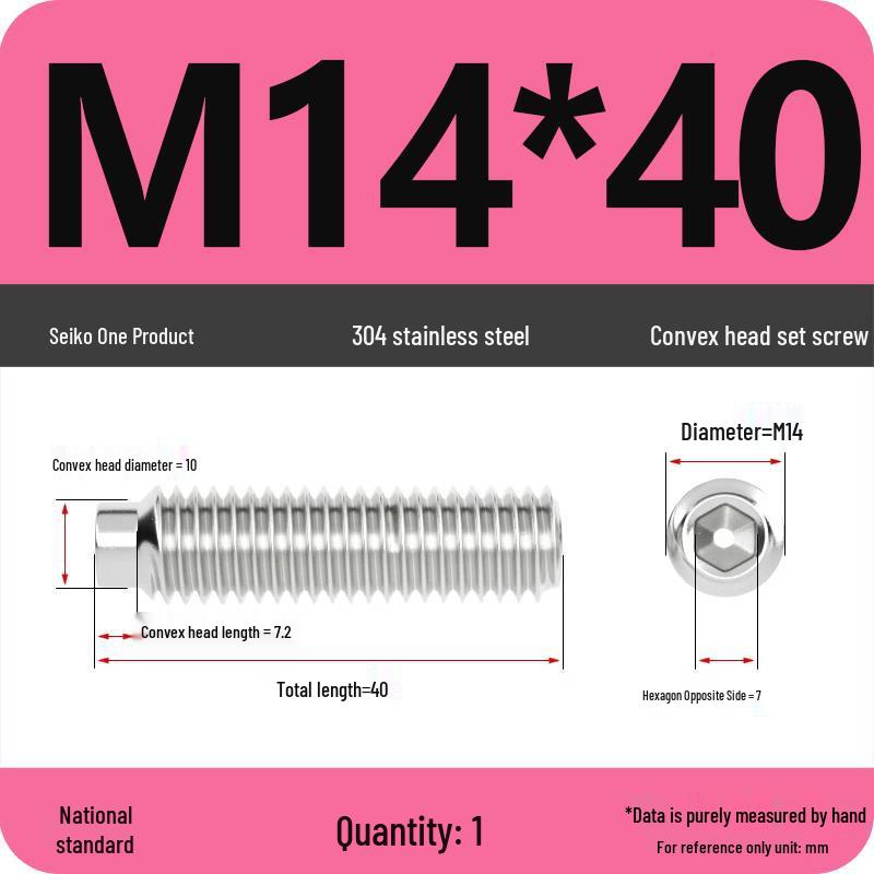 304 Stainless Steel Cup Point Grub Screw - Sizes M3 To M10