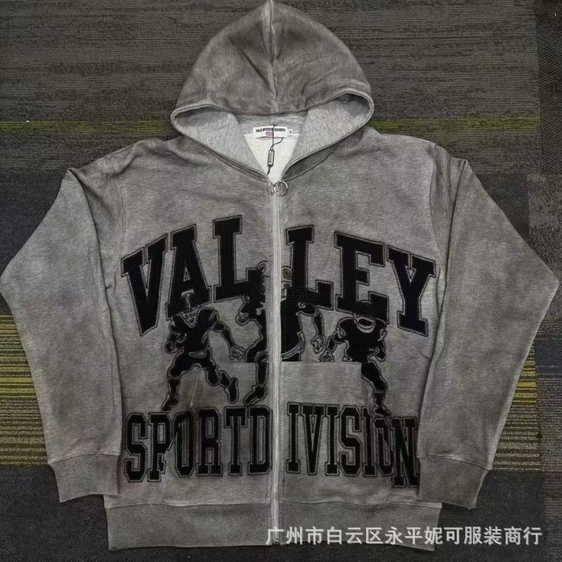 Premium Streetwear Hoodie With Rhinestone Embellishment Oversized Zip-Up Sweatshirt Men Cotton Blend Loose Fit