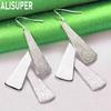 925 Sterling Silver Triangle Long Drop Earrings - Fashionable Party Jewelry