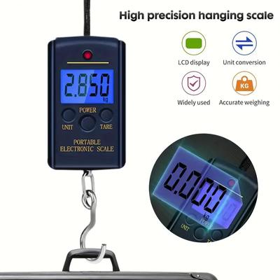 1 Stück 40 kg x 10 g Mini-Digitalwaage zum Angeln, Gepäck, Reisegewichtung, Steelyard, elektronische Hakenwaage zum Aufhängen, Küchengewichtswerkzeug