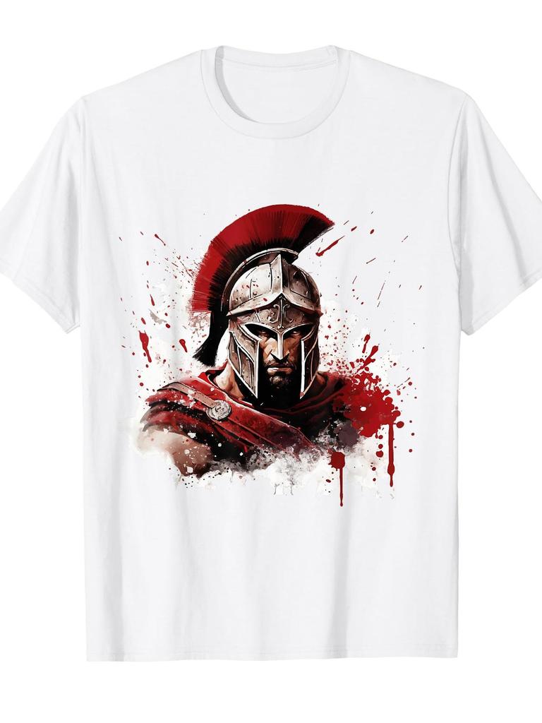 Spartan Helmet Gladiator Leonidas 300 Spartan TShirt 100 Cotton ONeck Short Sleeve Summer Casual Unisexs Tshirt Streetwear