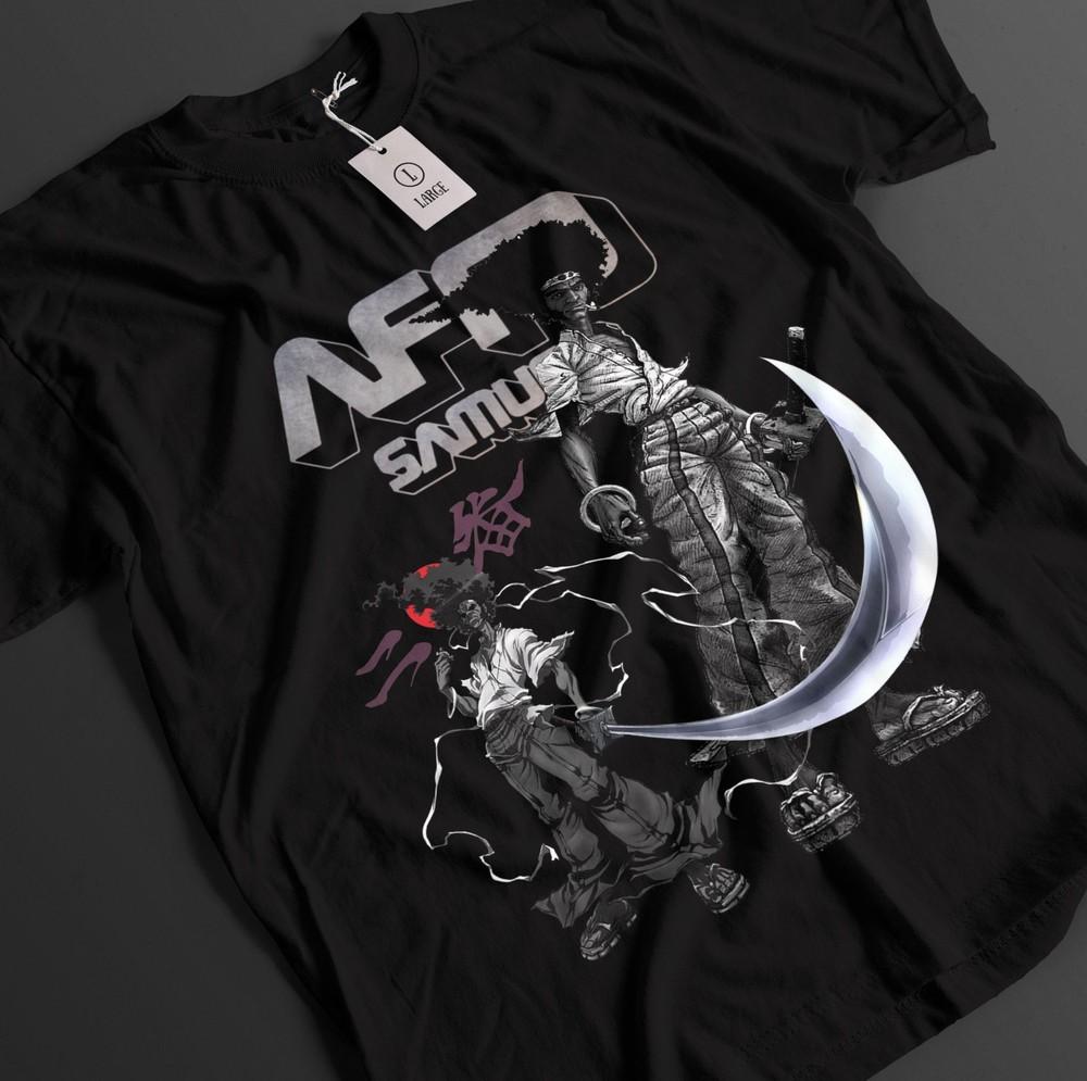 

Afro Samurai Shirt Rokutaro Tshirt Ninja T-Shirt Otsuru Warrior Sword Anime Tee XL