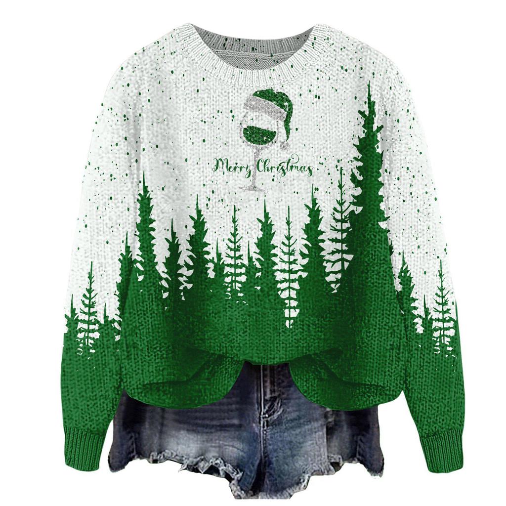 ZJW908-YT2 3D Print Christmas Pullover Sweater