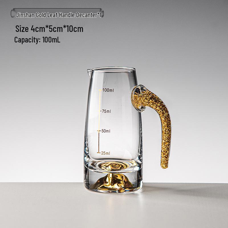 Gold Foil Shot Glass Set – Crystal White Wine Cups, Customizable with Logo