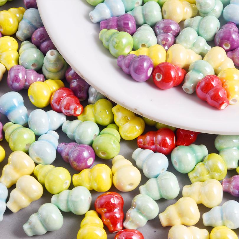 Different Style Random Mix Ceramic Beads For Jewelry Making Supplies Ball Flower Heart Star Loose Bead DIY Bracelets Accessories