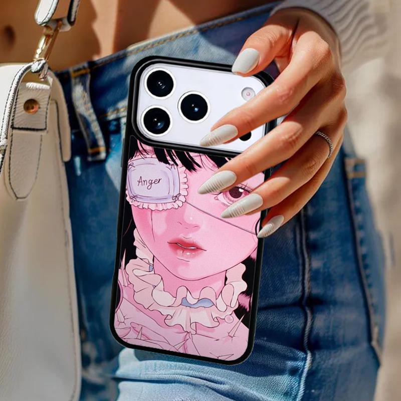 Cartoon Girl illustration Phone Case For iPhone 17 Air 14 15 13 12 Max Cover For Apple 14 15 16 16e 11 Pro Max Plus Coque