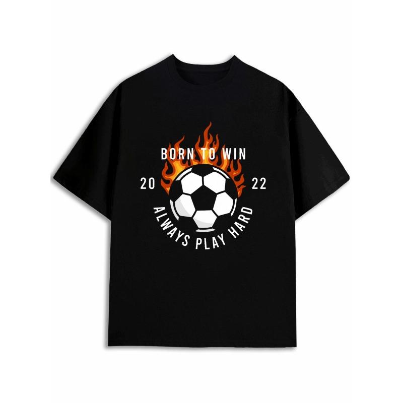 

European sizes Winning Soccer T-Shirt Men S Funny T Shirts Black Graphic Gifts Classic Casual T-Shirt, Street Style, Summer Casual Wear S чёрный
