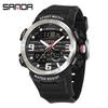 SANDA SD3399 Luxury Fashion Korean Edition Men's Sports Multi functional Waterproof LED Student Electronic Watch