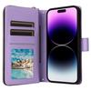 For iPhone 14 Pro Max Case Rhombus Wallet Purse PU Leather Phone Cover with Shoulder Strap