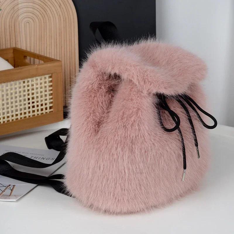 Hot salg vinter stor kapasitet vakker pels avslappet mote raffinert enkel hot i moten bærbar dame skulderveske