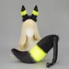 New Handmade Halloween Subculture Animal Fox  Ear Monthly Simulated Furry Fox Ear Hairband  Realistic Tail Set Cosplay Props