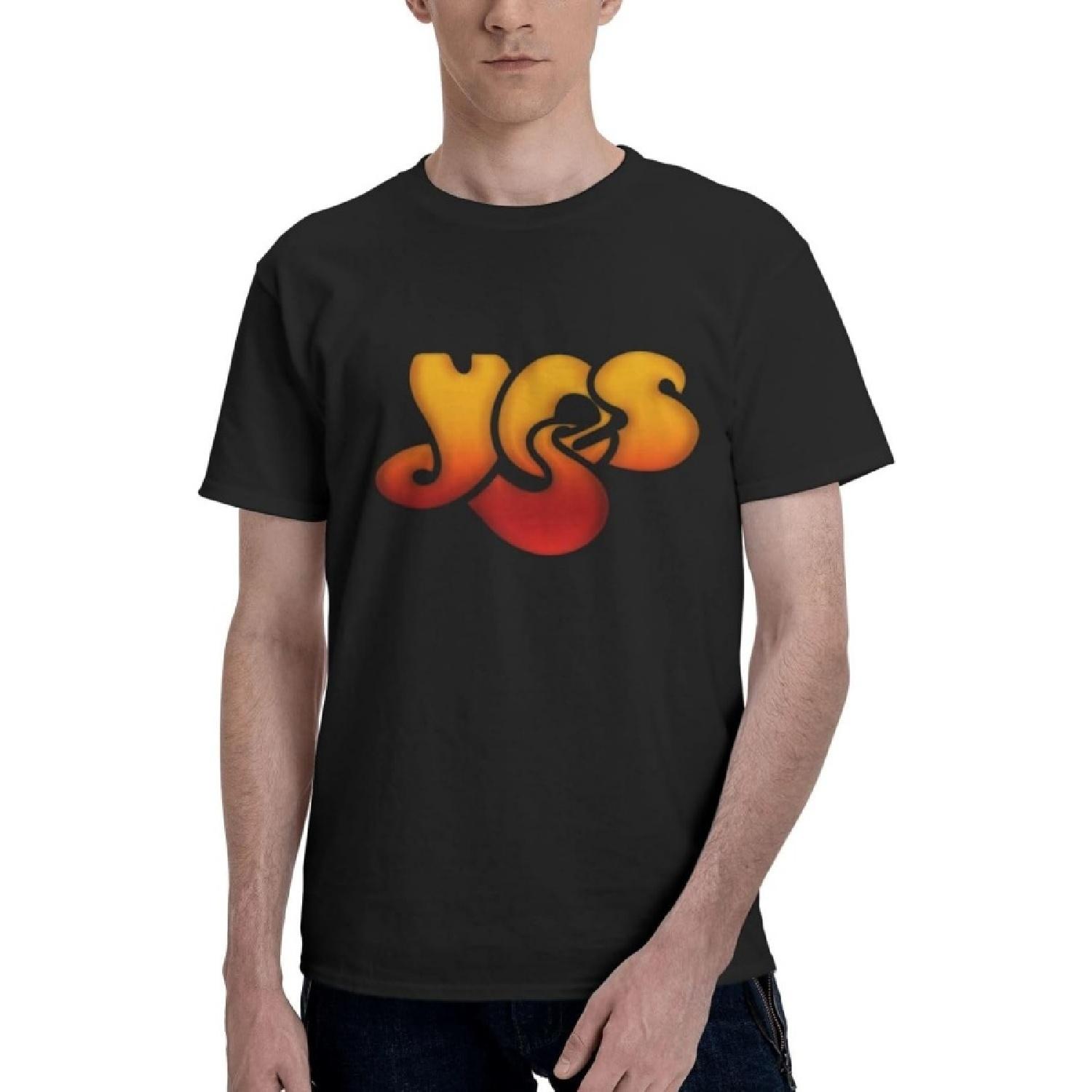 MADABO for Yes Band Unisex-Adult Crew Neck Short Sleeve Cotton T-Shirt Black(2) S
