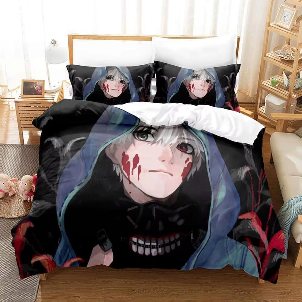 New Home Textiles Tokyo Ghoul Bedding Set Single Twin Full Queen King Size Bed Set Adult Kid Bedroom Duvet cover Sets Anime Bed
