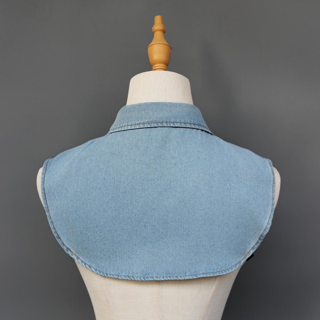 Perfect Match Denim Large Pointed-Collar Fake Collars For Women—Versatile, Casual Replacement Multi-Functional Collar Accessories