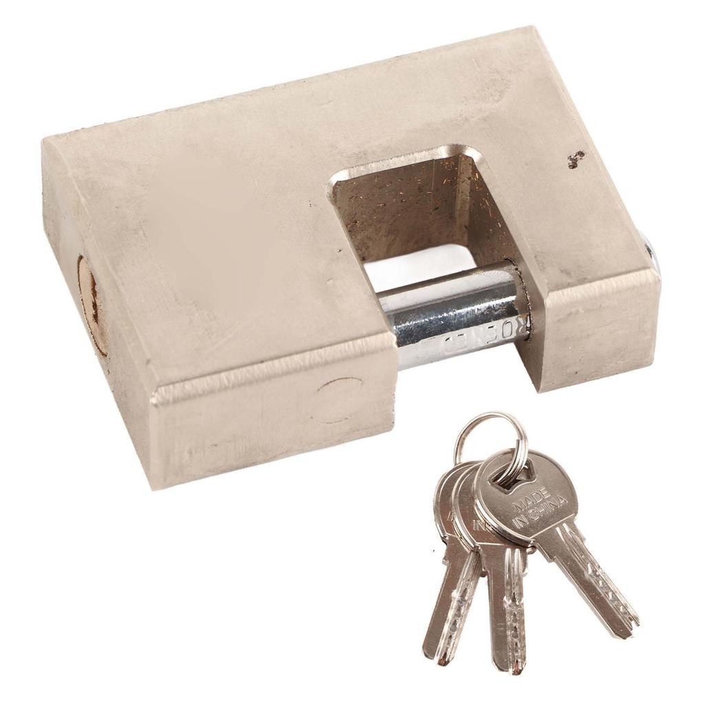 2 Pcs Horizontal Padlock Rectangular Anti Theft Waterproof Shear Proof Security Padlock with 6 Keys