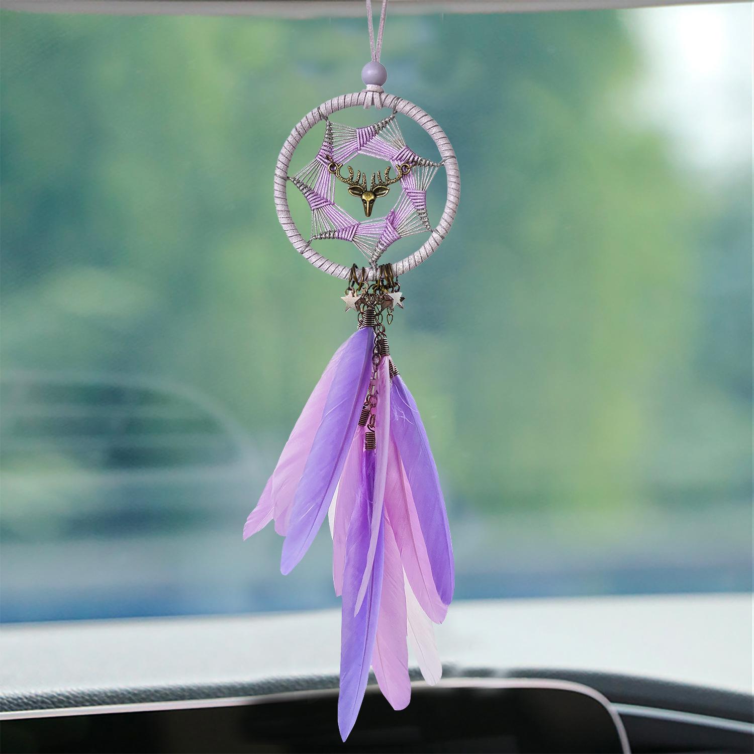 

Украшение для дома Подвеска-ловец снов для автомобиля Креативное украшение на зеркало заднего вида в автомобиль Подвеска из перьев Подвеска для автомобиля Счастливого пути