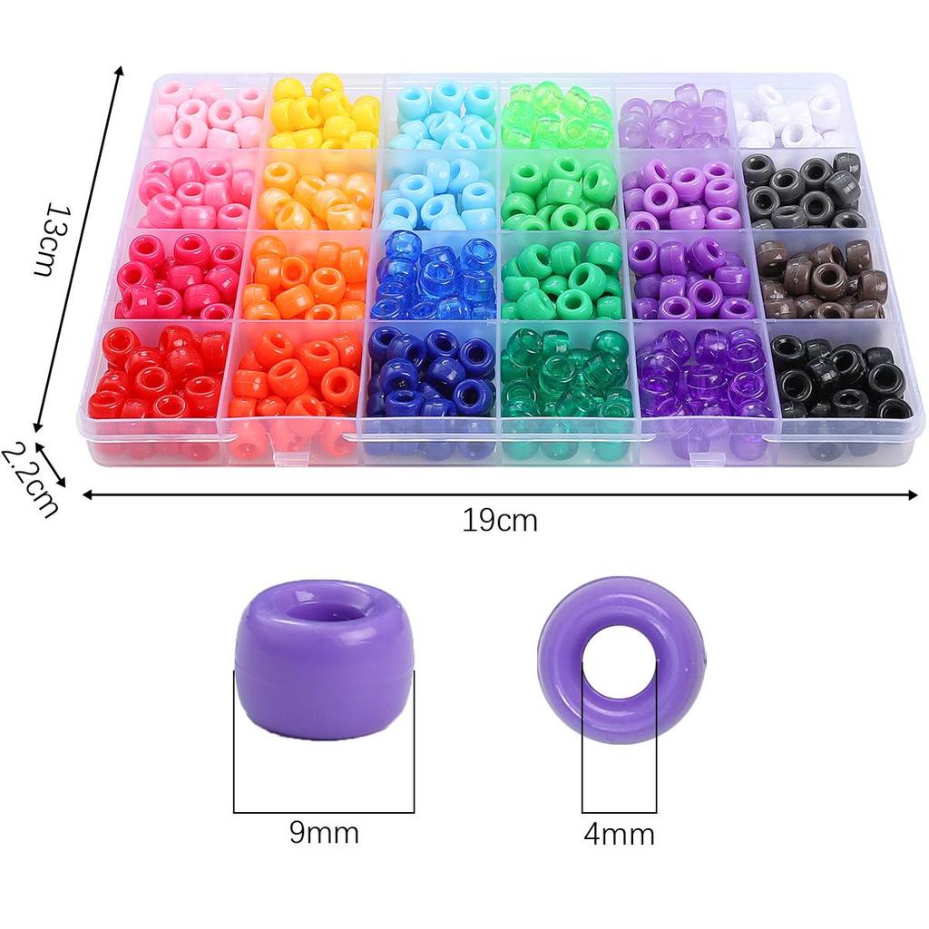 600Pcs Acrylic Beads For DIY Bracelet Necklace Jewelry Making Accessories