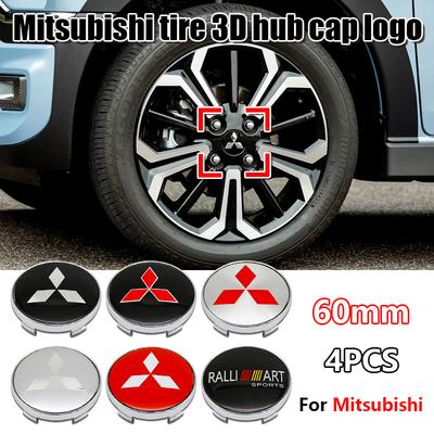 4Pcs 60mm Car Wheel Center Hub Cap Stickers Auto Rim Cover For Pajero Outlander XL Montero Lancer Triton L200 Galant