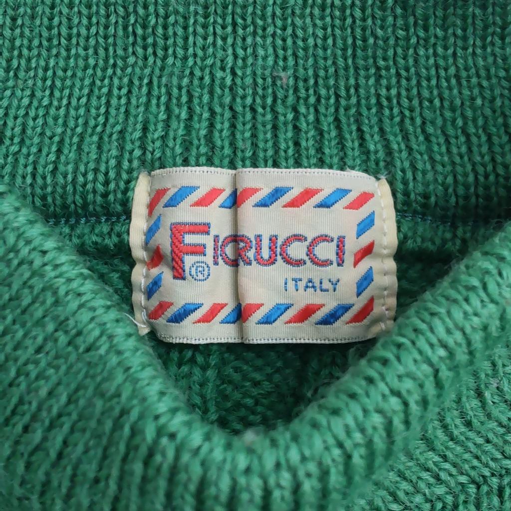 USED/80s-90s Vintage Fiorucci Long Sleeve Wool Sweater Women M Green Cable Knit