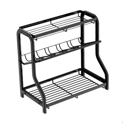 Spice Rack Jars 3 Tier Freestanding Multifunctional Bathroom Vanity Organizer Kitchen