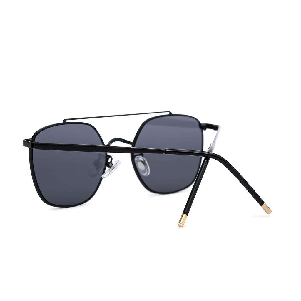 Alloaiweeo [Alo] Al2904A 0909M Double-Bridge Square Black Metal Sunglasses