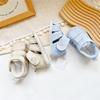 Weiche Sohle Baby Lauflernschuhe im Mori-Stil: Klett-Cartoon-Stoff-Sandalen für Jungen und Mädchen