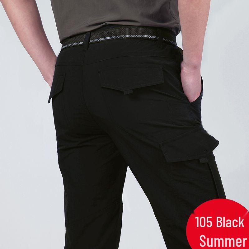 Men's Water-Repellent Quick-Dry Multi-Pocket Cargo Climbing Pants - Plus Size, Elastic, Outdoor Sports