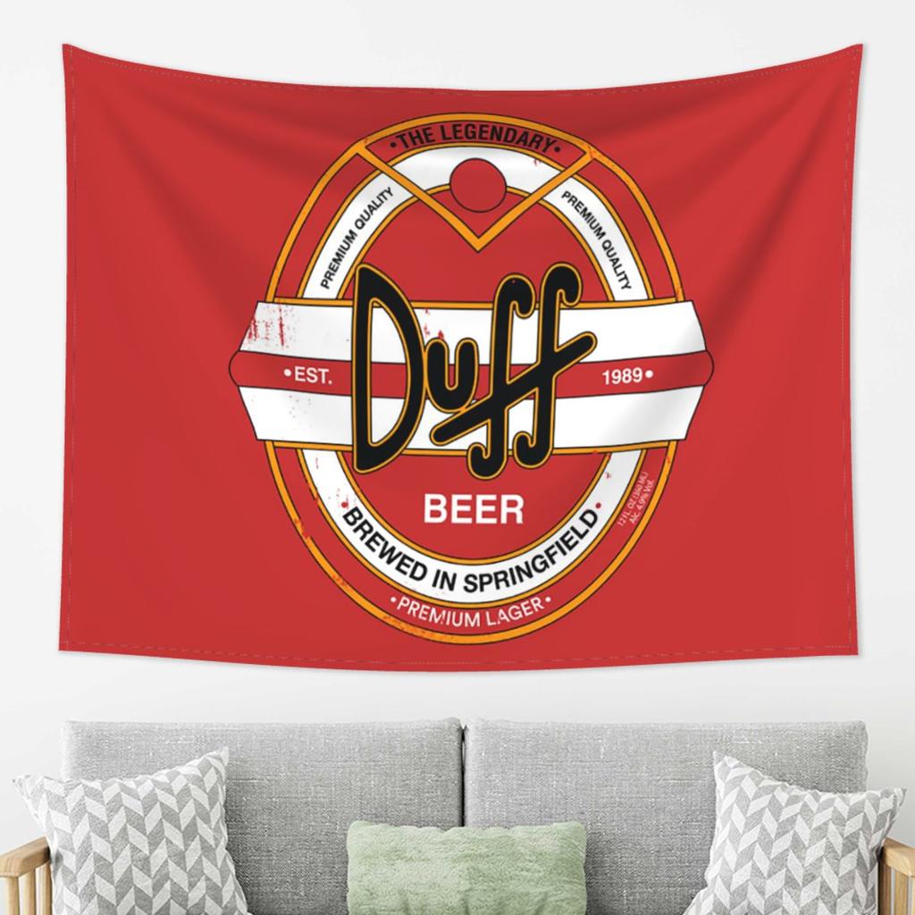 Duff Bier Zapfhahn Wandteppich Dekor Kunst Ästhetische Wandteppiche für Wohnzimmer Schlafzimmer Haus Wandtuch Wandbehang
