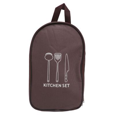Sac de Rangement pour Batterie de Cuisine de Camping Portable Organisateur de Sac pour Ensemble d'Ustensiles de Cuisine de Camping pour Extérieur Marron