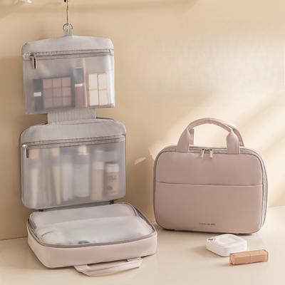 New High-end Women Cosmetic Bag Large Capacity Portable Handheld Makeup Storage Bag Partition Travel Toiletry Wash Bag