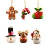 3D 6-pc Christmas Resin Ornament Pendant With Festive Atmosphere