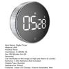 Digital Timer Magnetic Large LED Display Volume Adjustable Students Study Round Kitchen Countdown Cooking Baking Timer
