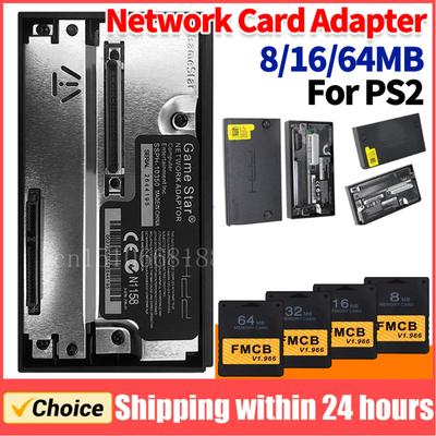 SATA Interface Network Card Adapter w/Free McBoot V1.966 FMCB Memory Card for PS2 Console SATA Interface HDD for Playstation 2