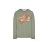 Letter Pattern Printed Crew Neck Long Sleeve Sweatshirt Men Sweatshirt Green 80152RLE7-V0055