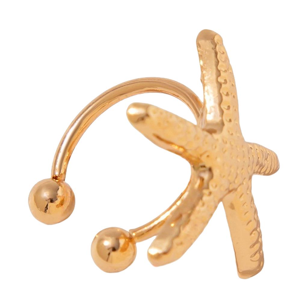 Bold Ocean Star Earrings For Women Trendy Party Jewelry Starfish Ear Clip Lightweight Alloy Design Perfect Gift