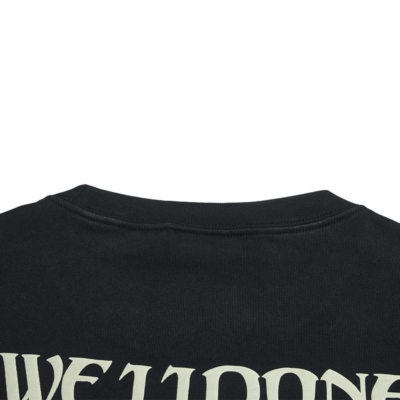 Fila × WE11DONE Short Sleeve Solid Color Crew Neck T-Shirt Unisex Tops F11U626107F-BK