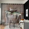 Cartoon Adorable Cat Print Pattern High Shading Drape Children's Bedroom Space Window Opening Drape Hook Top Ring New A Variety of Styles 2 Panels4