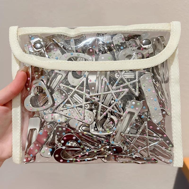 Zhao Lusi Polka Dot Metal Duckbill Hair Clip - Cute Women's Side Bangs Headdress Hairpin