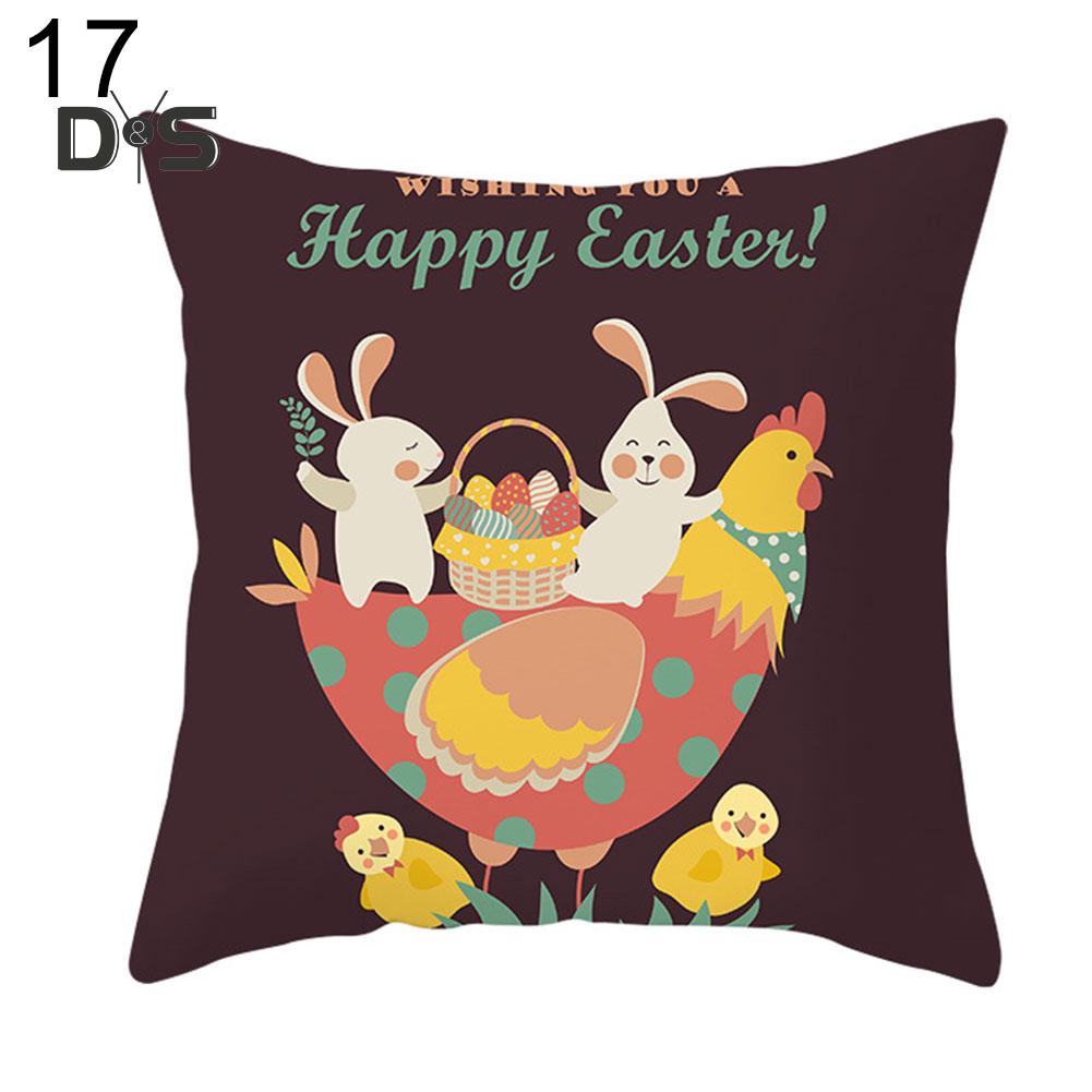 DYS Home Decor Easter Rabbit Bicyle Throw Pillow Cover  Cushion Home Sofa Car Decor