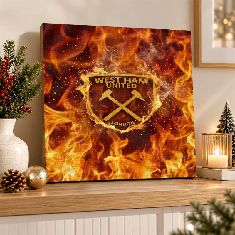 West Ham United Fußball Diamond Painting Kit 5D Vollbohrer DIY Diamantmosaik Wandkunst Heimdekoration