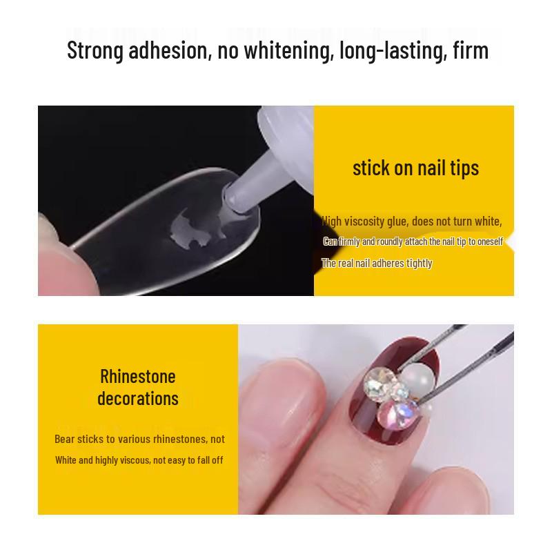 Complete Nail Art Set: Includes Quick-Drying 3g Nail Glue. Perfect for Rhinestones, Long-Lasting & Gentle on Nails.