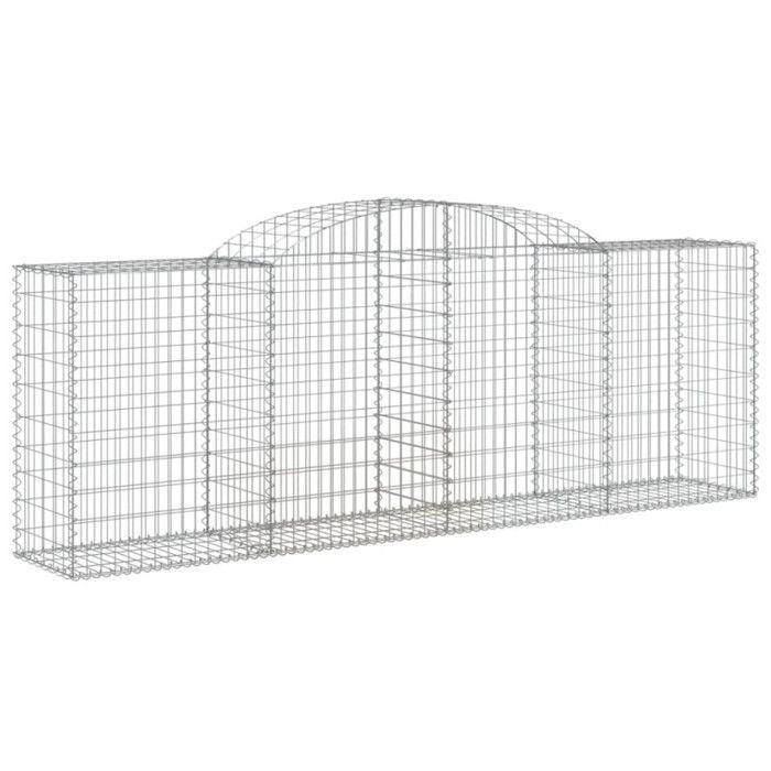 VidaXL Paniers à gabions arqués 10 pcs 300x50x100/120 cm fer galvanisé, gabion, cage de gabion, panier de mur de gabion, mur 3146709