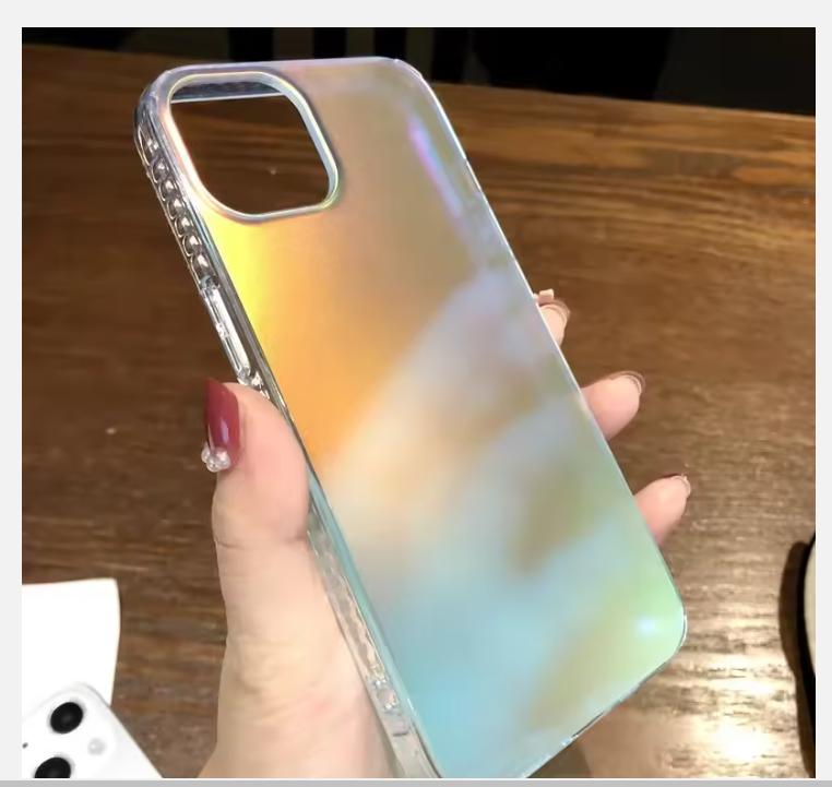 

Модный матовый чехол для телефона Aurora Laser Gradient для iPhone 16 Pro Max 15 14 13 12 Pro Max XS Max 16 Plus 11, противоударный чехол For iPhone 16 Pro
