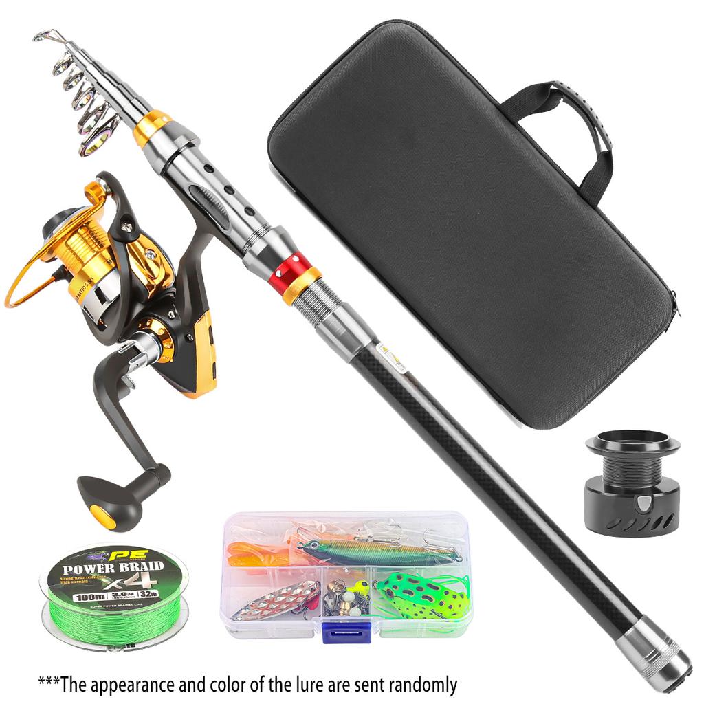 Hot Selling Carbon Telescopic Portable Travel Fishing Rod Set Long Casting Sea Fishing Gear for Bottom Fishing Cross-Border