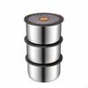 Stainless Steel Food Storage Container, Round Lunch Box with Lid, Leakproof, Refrigerator Organizer