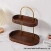 Vintage Wooden Double-Layer Jewelry & Perfume Display Organizer