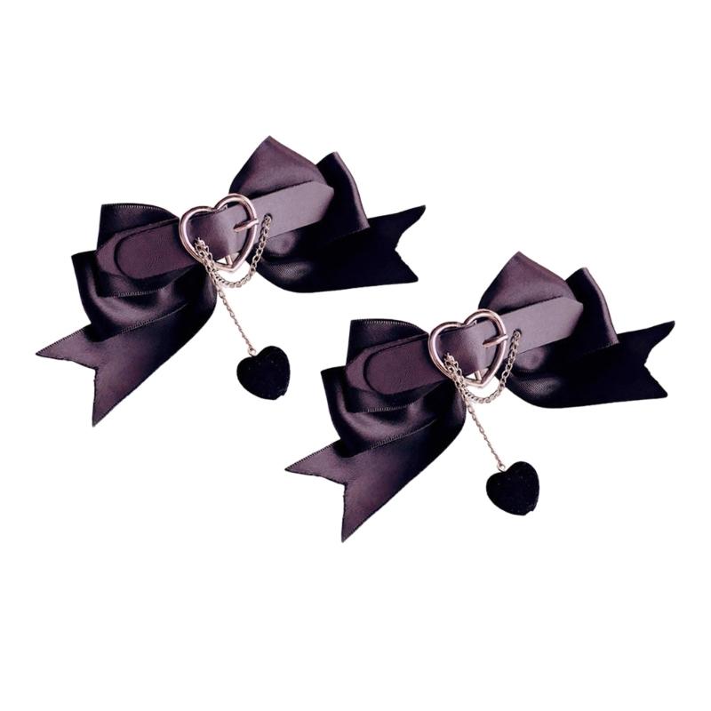 2PCS Harajuku Bowknot Hair Clip Ponytail Bangs Travel Hairpins Lovely Hair Clip