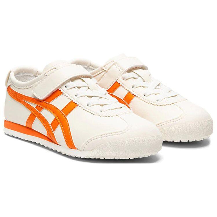 Onitsuka Tiger Mexico 66 Leather Retro Running Low Top Kids Casual Shoes Kids sneaker White Orange 1184A049-100